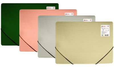 Папка на гумках, А4, OPTIMA, 500 мкм, фактура "СМУГА", асорті