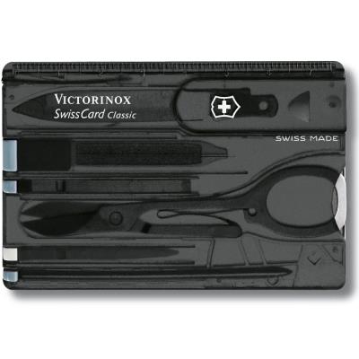 Ніж Victorinox Swisscard 82х54х4мм/10функ/чорн.прозор