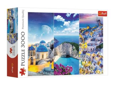 Пазли - (3000 елм.) - "Грецькі канікули - колаж" / Trefl