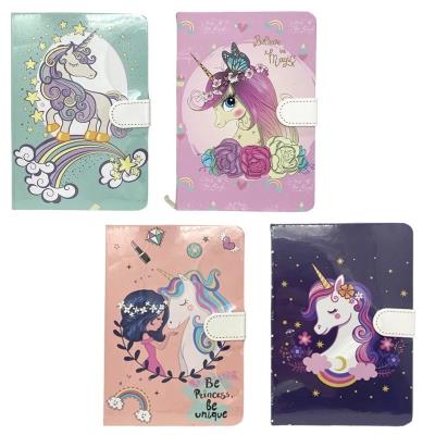 Блокнот на кнопці "Unicorn" лінія, 32К, 13,4*19см, 144P, 80G, кол. край, mix4 N32K90021
