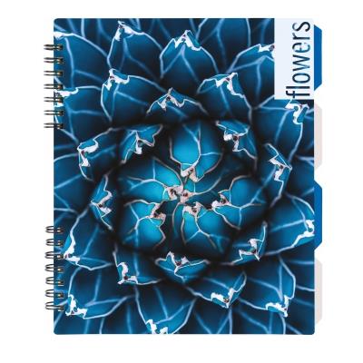 Блокнот "Flowers", B5 (170х205), пластикова обкл., спіраль, з розділювачами, 120 арк., клітинка, O20356-14 Блокнот "Flowers", B5 (170х205), пластикова обкл., спіраль, з розділювачами, 120 арк., клітинка, O20356-14
