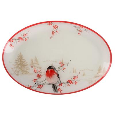 Блюдо VIVA NY WINTER BIRD/ 30*20 см/овал. (S441012A-1)