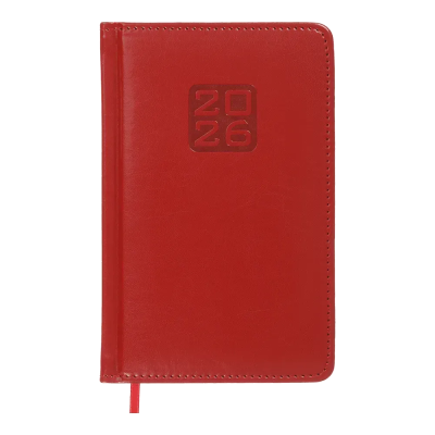 Щоденник датов. 2026 BRAVO, A6, червоний, штуч. шкіра/поролон