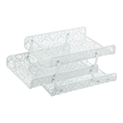 Лоток горизонтальний "3 в 1", BAROCCO, металевий, білий