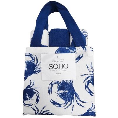 Кухонний текстиль SOHO Наб. руш. 40*60см бавовна 100% Crab сумка 3 шт. (BS 45565)