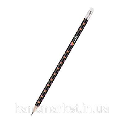 Олівець графітний з гумкою LK, 36шт., туба 