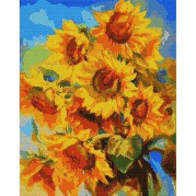 Алмазна мозаїка SANTI "Яскраві соняшники", 40*50см на підрамнику
