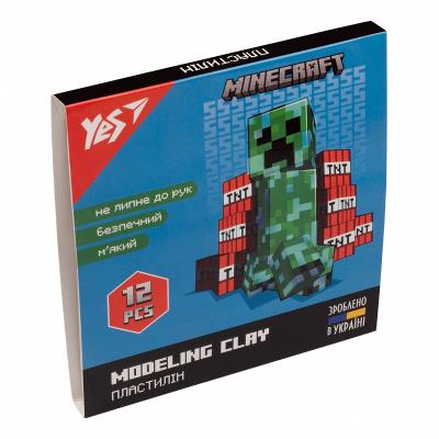 Пластилін YES, 12 кольорів, 240г "Minecraft", 540622 (1/44)
