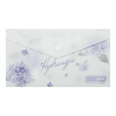 Папка-конверт на кнопці ARABESKI, DL, матовий напівпрозорий пластик, світло-синій