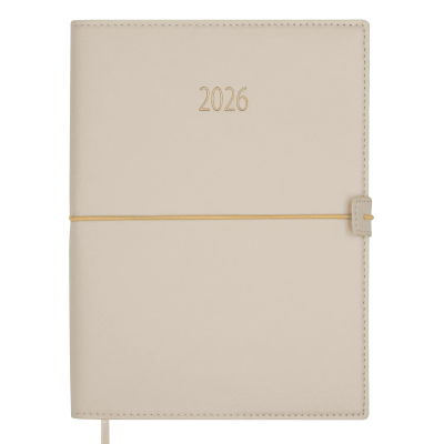 Щоденник датов. 2026 PANDORA, A5, бежевий, штуч.шкіра