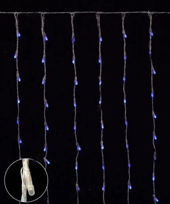 Гірланда Штора-водоспад,320LED 3*2м,.проз.пр.синій