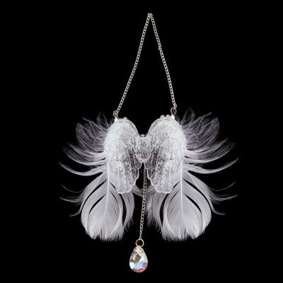 Прикраса новорічна Yes! Fun "Крила" з пір'ям, 9см, акрил, гліттер