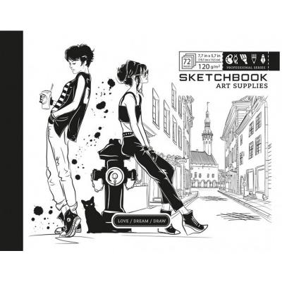 Скетчбук, 197х145 мм, 36 аркушів, папір офсет 100 г/м2, чисті арк. КАРТОН ПАЛІТУРНИЙ диз.21361