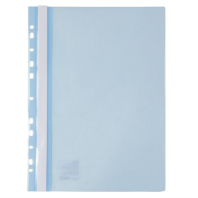 Папка-швидкозшивач Knopka з прозорим верхом А4 з перфорацією, "глянець", пастельна блакитна (1/10/300)