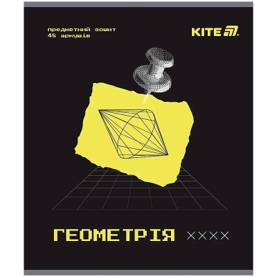 Зошит предметн. 48 арк., кл., гібр лак+УФ, Techno, геометрія