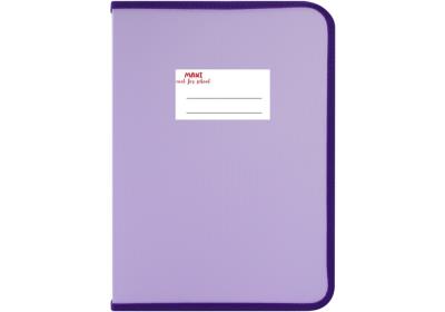 Папка-пенал пластикова на блискавці Maxi, А4, непрозора, фактура: тканина, лавандова