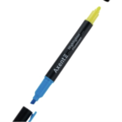 Маркер двосторонній на водній основі Highlighter Dual, 2-4 мм, клиноподібний, блакитно+жовтий, 2534-04-А (1/12/144)