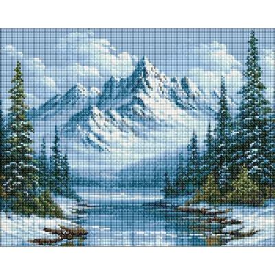 Набір з алмазною мозаїкою "Морозне дихання лісу" 40х50см Набір з алмазною мозаїкою "Морозне дихання лісу" 40х50см