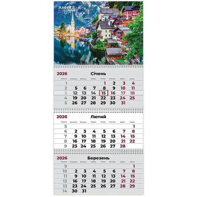 Календар настінний квартальний 2026 р.,3 пр. Mountains 1 Календар настінний квартальний 2026 р.,3 пр. Mountains 1