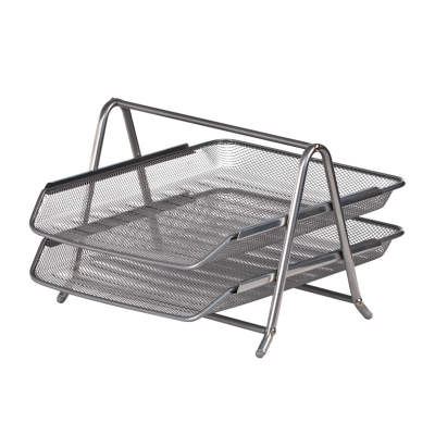 Лоток для паперів 2 в 1, 295х350х210мм, металевий, срібло