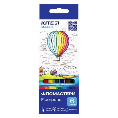 Фломастери, набiр 6 шт. Kite Classic