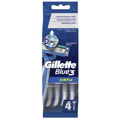 Бритвы Gillette BLUE Simple3 одноразовые, 4 шт