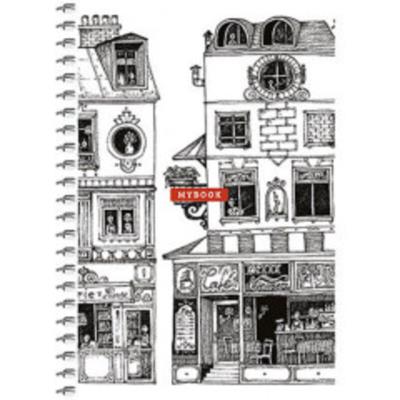 Блокнот для записів, спiраль збоку, А6/80арк., у клітинку, білий блок, 60г/м2, картон, УФ-лак, Stude