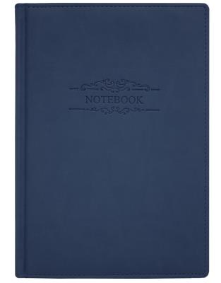 Щоденник недатований А5, тиснення "Notebook", Vivella, кремовий блок, темно-синій, клітинка