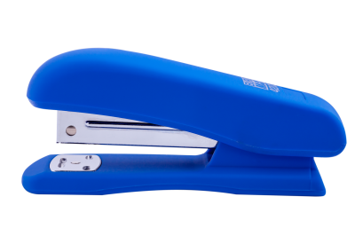 Степлер пластиковий RUBBER TOUCH до 20арк., (скоби №24; 26), синій