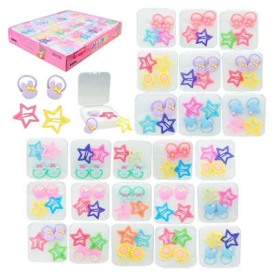 Аксесуари для дівчат арт. CEL-2410 (480шт) мікс видів, заколки та резиночки для волос 20д.б*24 шт