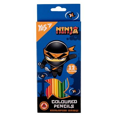 Карандаши цветные YES 12 цв. "Ninja"