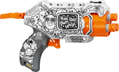 Іграшковий пістолет мех. з барабаном та м'як. набоями (4 шт.) (Монстр графіті) (15 х 11см) Іграшковий пістолет мех. з барабаном та м'як. набоями (4 шт.) (Монстр графіті) (15 х 11см)