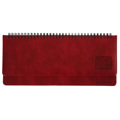 Планінг (щотижневик) настільний 30х14 см Leo Planner датований 2026 "Persona", бордовий, 128 сторінок