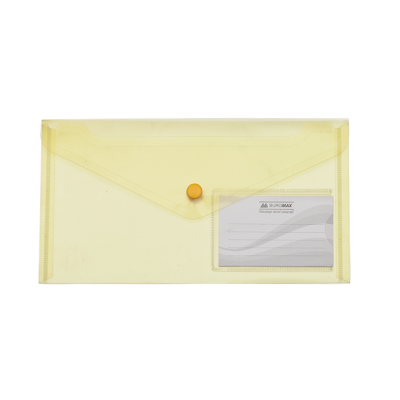Папка-конверт на кнопці, DL (240х130 мм) TRAVEL, жовта, ВМ.3938-08