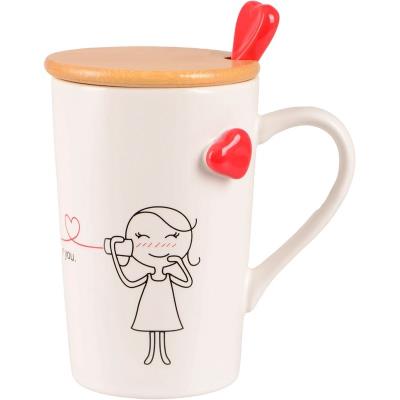 Чашка LED LOVE IS B 360 мл/ з бамбук.кришк.та ложк.в кор.уп. (B060493)