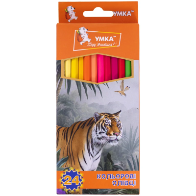 олівці кольорові, 24 кол.,"Тропік", СК44-25, УМКА