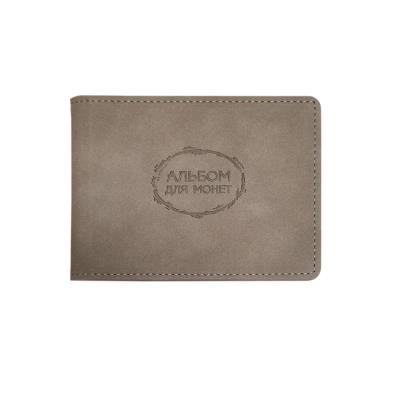 Альбом для монет (10 куліс, 140х95), обкл. шт.шкіра, сіра