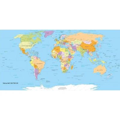 Карта світу одностороння 1500*760 люверсах (Поліестер)