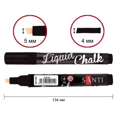 Крейдяний маркер SANTI, чорний, 5 мм, 6 шт/кор
