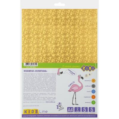 Фоаміран кольор. голограф., А4, 5 л. - 5 кол. 2мм, KIDS Line