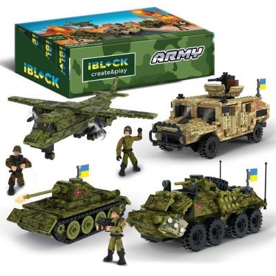 Конструктор IBLOCK арт. PL-921-430 (48ш) 6 диспл. по 8шт Армія, 280-385дет.,р-р уп-ки 29*19*5см, 4види
