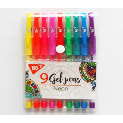 Набір гелевих ручок YES "Neon" 9 шт.
