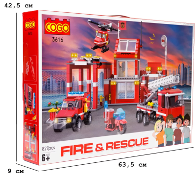*Конструктор "Пожежники" (827 елм.) Пожежна бригада / COGO