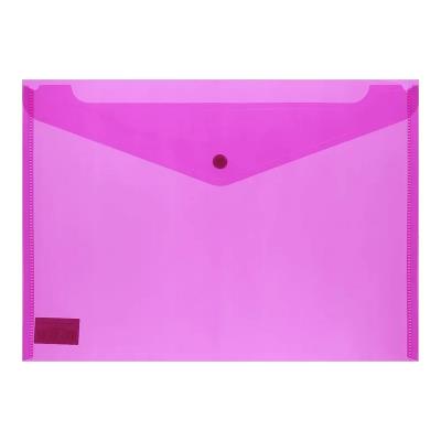 Папка-конверт А4 на кнопці, прозора, фіолетовий