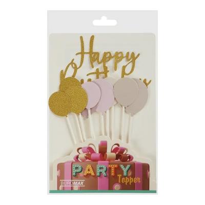 Набір топерів "Happy birthday", 10 шт., 11 х 7 см