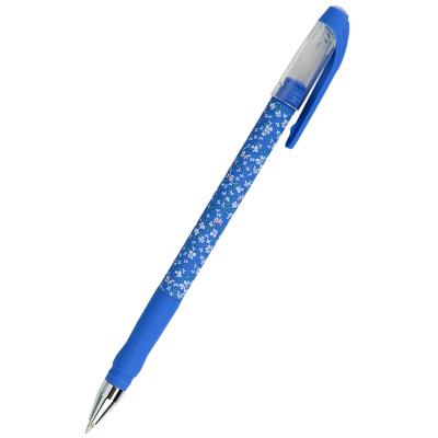 Ручка кулькова Blue floral, синя
