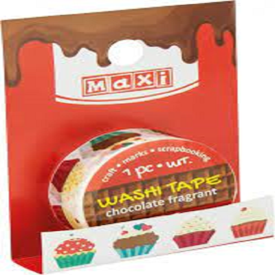 Стрічка клейка декоративна з принтом 15мм*3м з ароматом шоколаду (1) Стрічка клейка декоративна з принтом 15мм*3м з ароматом шоколаду (1)