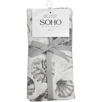 Кухонний текстиль SOHO Наб. руш. 40*40см бавовна 100% Shell 4 шт. (BS 72056S)