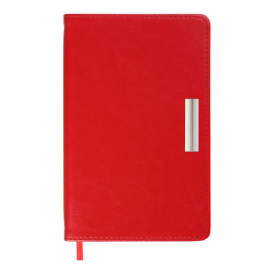 Щоденник датов. 2026 SALERNO, A6, червоний, штуч. шкіра