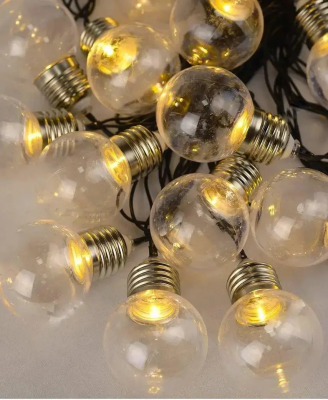 ЛАМПОЧКИ 40мм, 20 LED, 7м, білий теплий